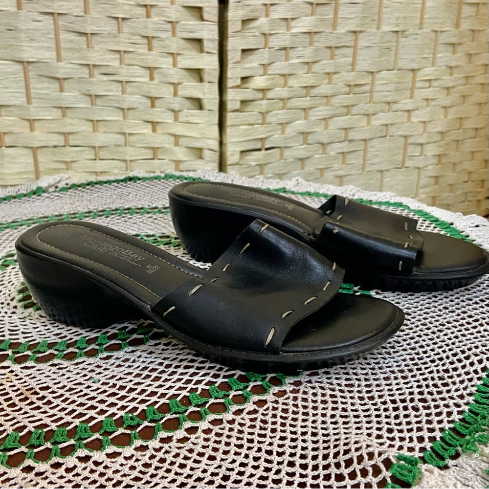 Montego Bay Club Leather Collection Platform Sandal Size 8