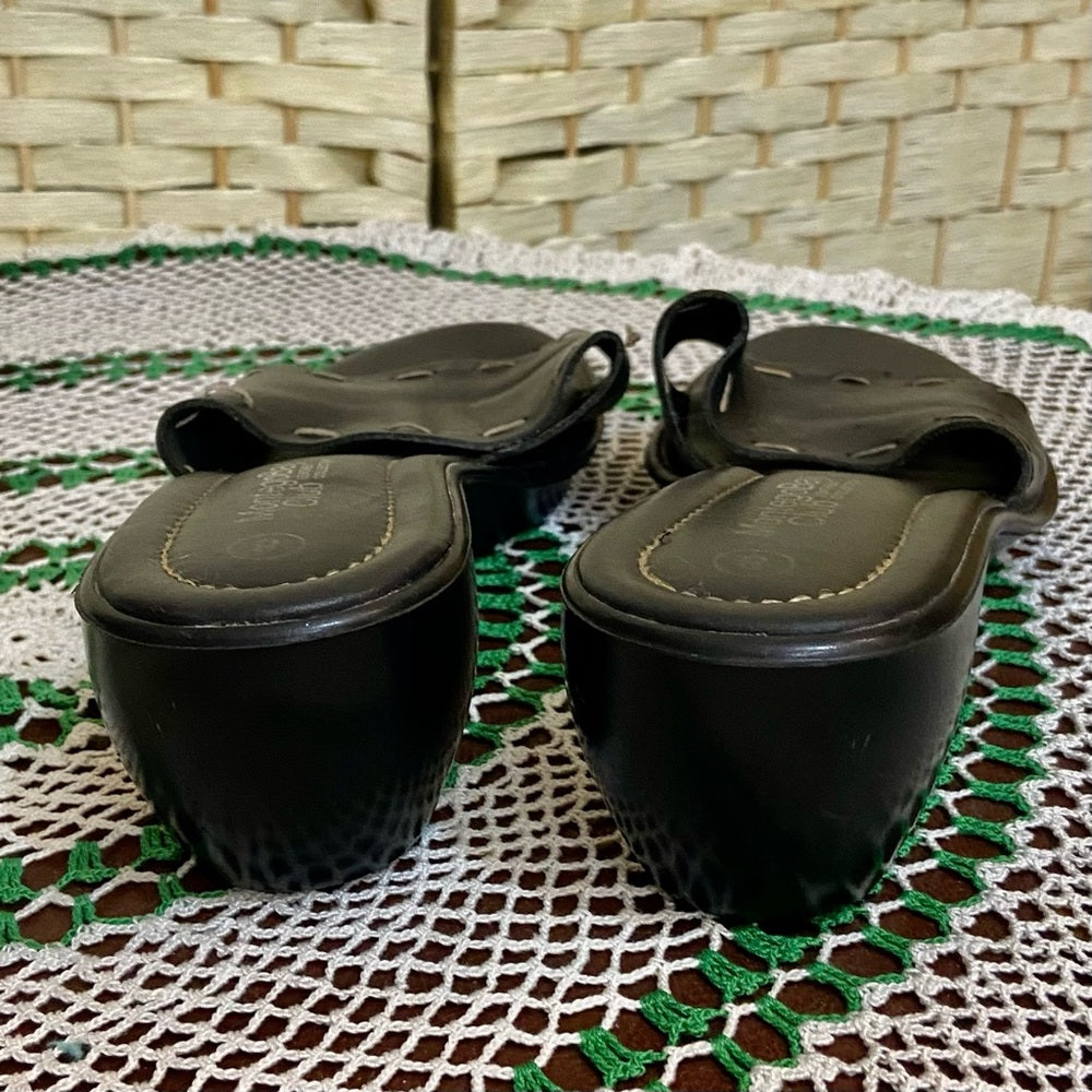Montego Bay Club Leather Collection Platform Sandal Size 8