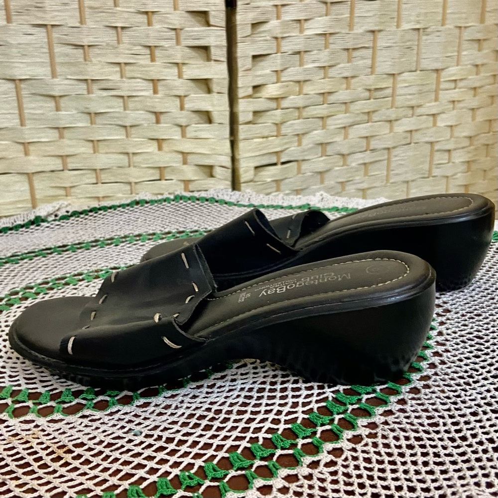 Montego Bay Club Leather Collection Platform Sandal Size 8