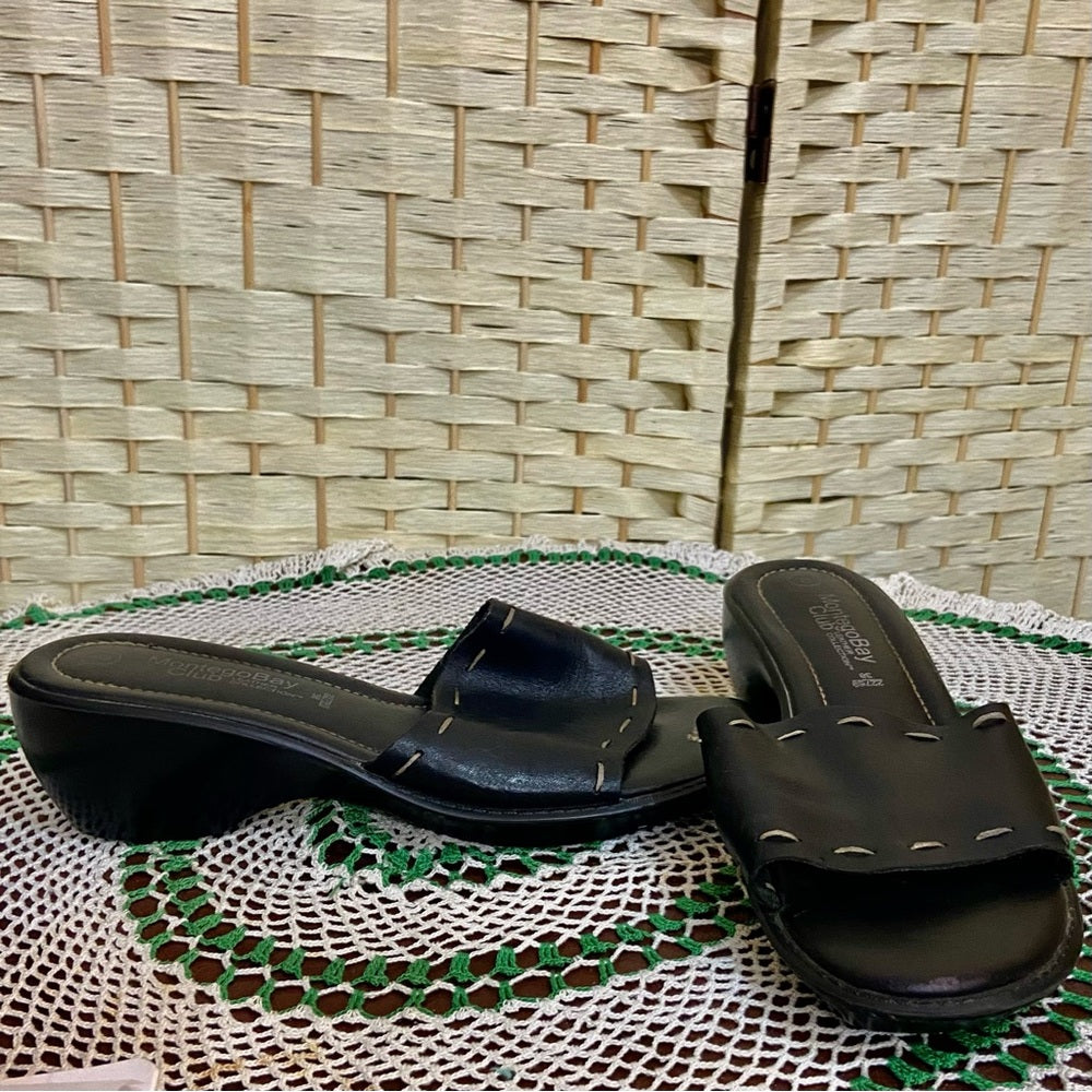 Montego Bay Club Leather Collection Platform Sandal Size 8