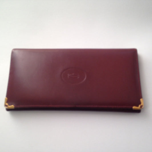 Cartier Burgundy, Leather Breast Long Wallet