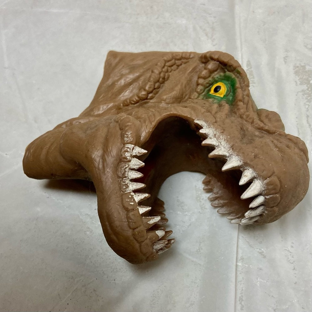 Vintage, Rare, Green Dinosaur Puppet 6.5in x 5in