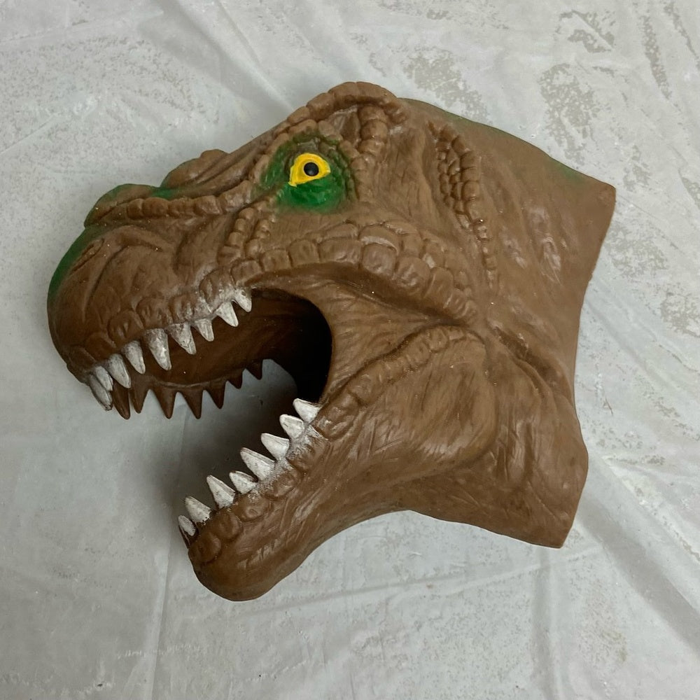 Vintage, Rare, Green Dinosaur Puppet 6.5in x 5in