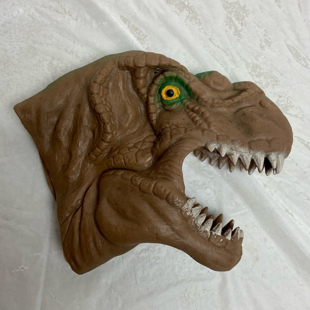 Vintage, Rare, Green Dinosaur Puppet 6.5in x 5in