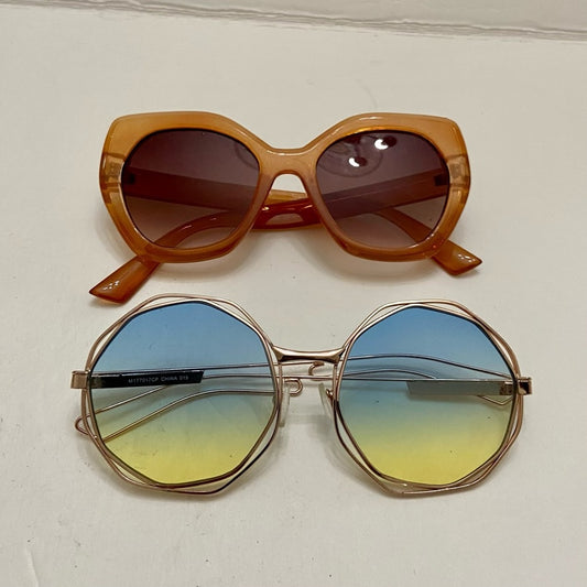 Lot of 2 Vintage Sun Glasses-Brown and Blue Lenses