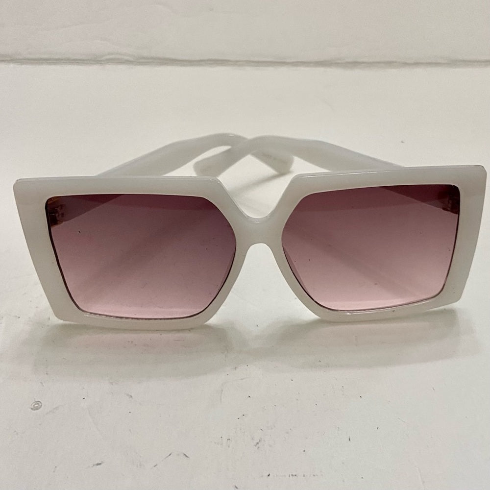 Lot of 2 Vintage Sunglasses- Squarish White and Pinkish with Rhinestones