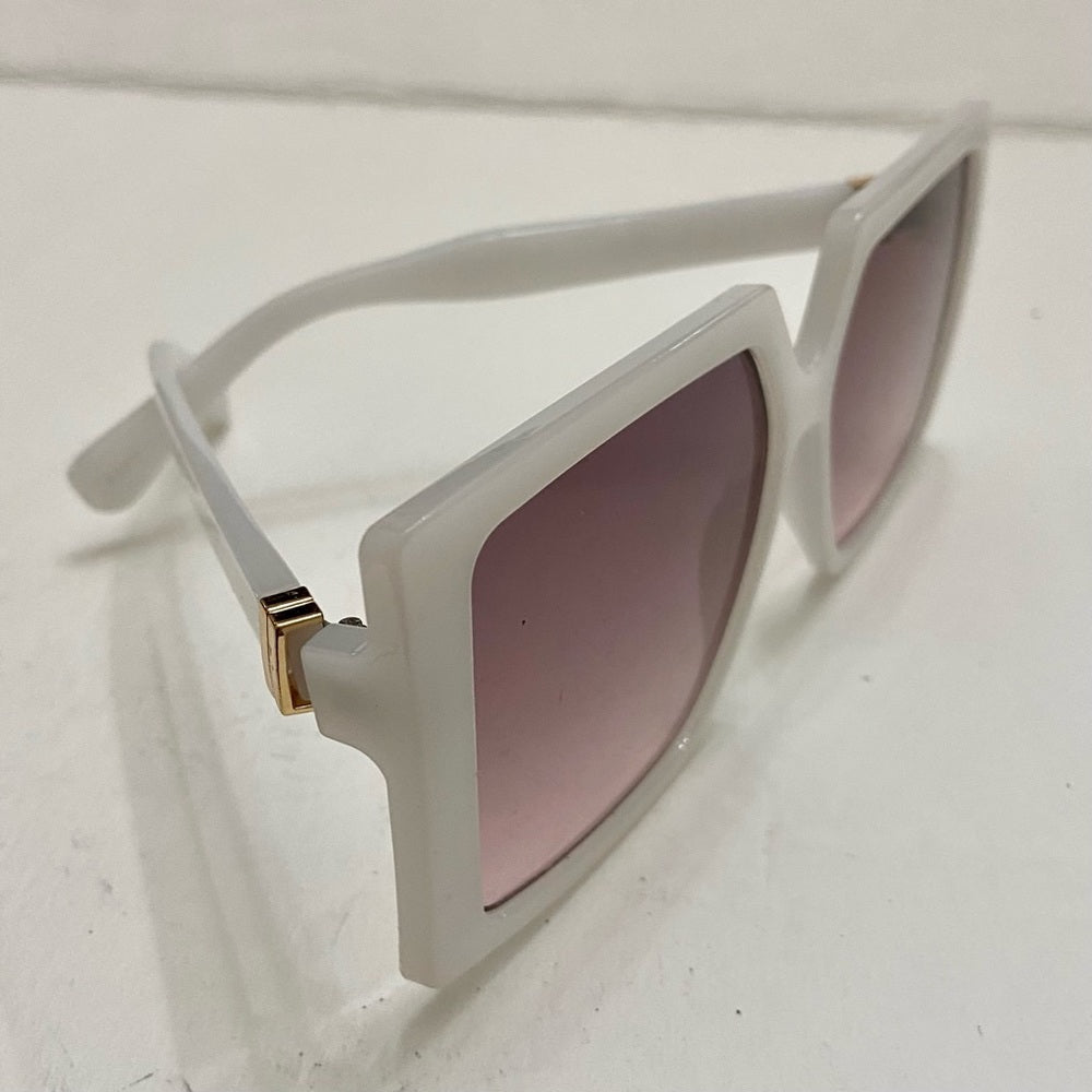 Lot of 2 Vintage Sunglasses- Squarish White and Pinkish with Rhinestones