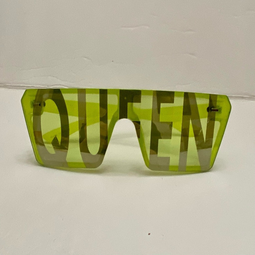 Lot of 2 Vintage Sunglasses- Queen Green Squarish and Pinkish with Rhinestones