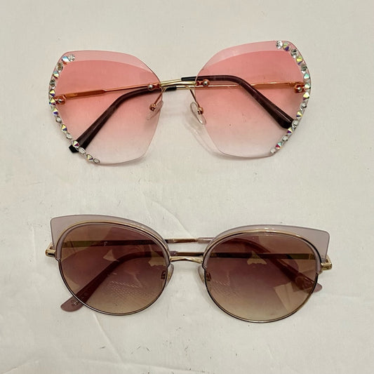 Lot of 2 Vintage Sun Glasses-Purplish and Pinkish with Rhinestones