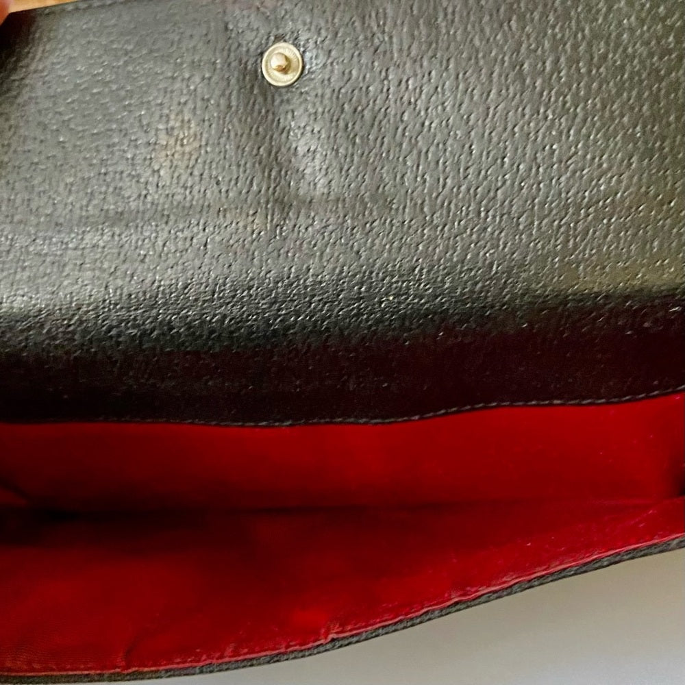 Bulgari Black Mono Coated Canvas Trifold Long Wallet