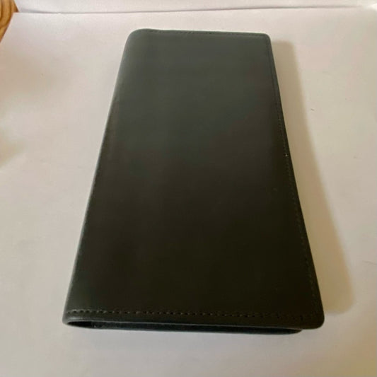 Louis Vuitton, Black Leather Long Wallet 7.5 x 4in
