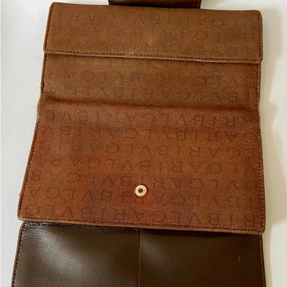 Bulgari Tan Mono Coated Canvas with Brown leather Trim
